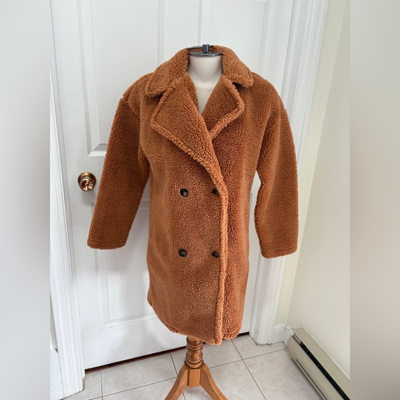 SHEIN Tan Teddy Jacket ladies size small - Picture 1 of 7